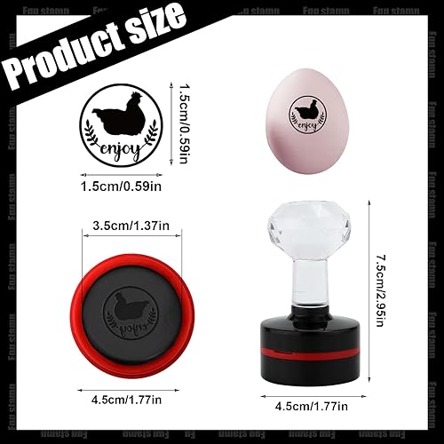 SAVITA Tampon Oeuf, Mignons pour Oeufs Frais Encreur d'Oeufs Personnalisés Ferme Poulailler Fournitures de Ferme (Gravés avec 'Enjoy') - Nail Gallerys