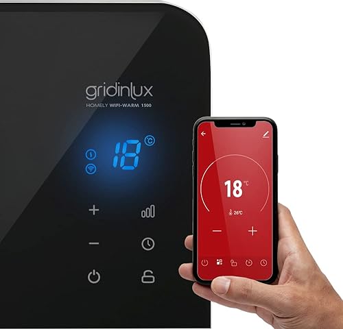 gridinlux. Homely WiFi Warm 2000W. Radiateur en Cristal électrique, Thermostat de Chauffage, convecteur de Chaleur en Verre, WiFi, APP, Silencieux, adapté aux salles de Bains. - Nail Gallerys