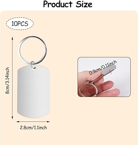 10 Pièces Étiquettes Vierges en Acier Inoxydable,Estampage Étiquette Pendentif,Porte-Clés Vierge,Étiquettes de Chien Étiquettes Vierges Charmes,Metal Tag avec Trou pour Portefeuille de DIY,Artisanat - Nail Gallerys