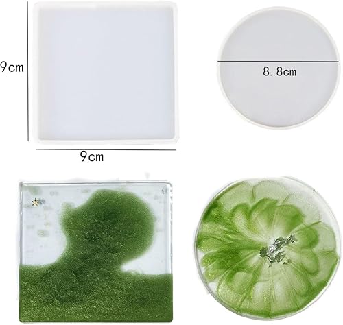 Moules en résine moule,10 moules en résine époxy,Moule rond en silicone époxy plateau moules en silicone pour sous-verre,projets d'artisanat de bricolage, décoration de la maison - Nail Gallerys