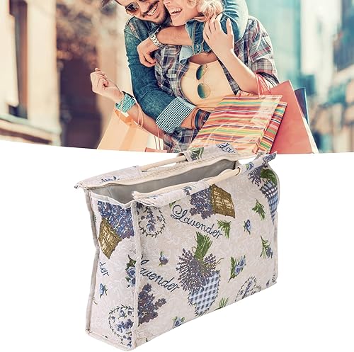 1pc Tricot Sac Exquis Pratique Sac Tissé Sac de Rangement avec Poignée en Bois pour Stockage Organisateur Fil à Tricoter Couture Outils(Fleur rouge) - Nail Gallerys