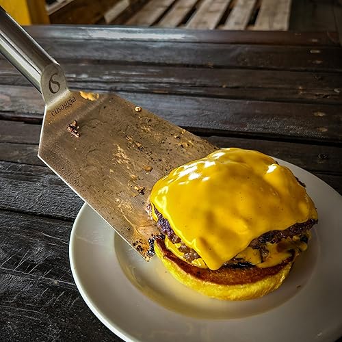 Cussaggia Spatule Plancha Accessoire Barbecue Gaz - Smash Burger - Ustensiles De Cuisine Inox - Accessoires Brasero Grille Exterieur - Spatules Metal Pour Planche Rectangulaire Hamburger Steak - Nail Gallerys