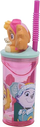 Stor Gobelet réutilisable avec paille et couvercle avec figurine 3D et capacité de 360 ml de la Pat' Patrouille Girl - Nail Gallerys