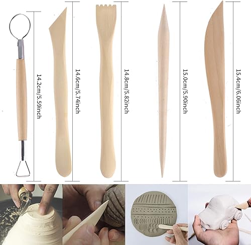 Tallgoo 43pcs Outil de Poterie Sculpture Argile Burin Modelage,Kit d'outils poterie avec Sac de Rangement pour Céramique,Art de Gaufrage,Menuiserie, Artiste DIY - Nail Gallerys