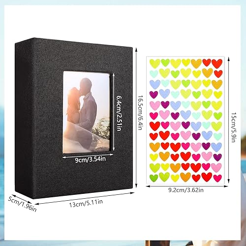 Album photo à pochettes 10 x 15 cm pour 100 photos à pochettes - Album photo pour photos de famille (couverture noir/lin) - Nail Gallerys