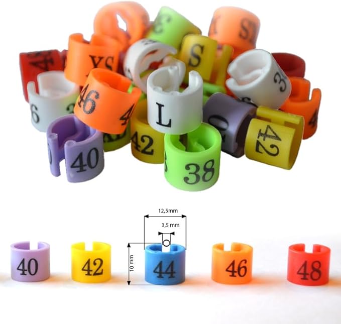 Forma Marqueurs de Taille en Plastique, pour cintres en Fil métallique, Parfait pour Organiser Les vêtements dans la Garde-Robe et Le Magasin de vêtements, pour la Taille 42, Lot de 200 pièces - Nail Gallerys