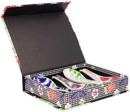 TOKYO design studio Kawaii Flower Lot de 4 cuillères à soupe colorées en porcelaine asiatique Design japonais 14 x 4,4 x 2 cm Avec emballage cadeau - Nail Gallerys