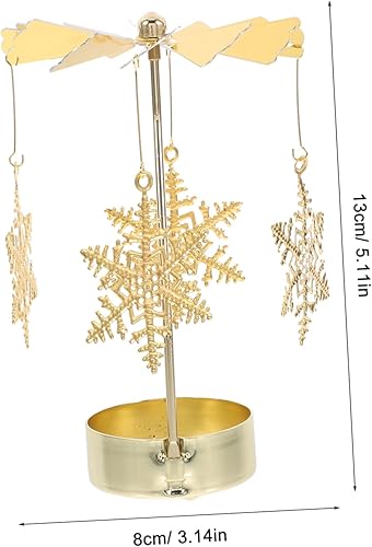 Amosfun Bougeoir Rotatif Flocon De Neige - Bougeoir De Noël pour Décoration De Table - Nail Gallerys