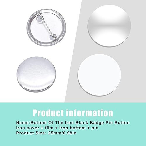 Lot de 200 Badges Personnalisés, Badge Rond, à faire soi-même - Avec broche - Pour bricolage et activités manuelles - 58 mm - Nail Gallerys