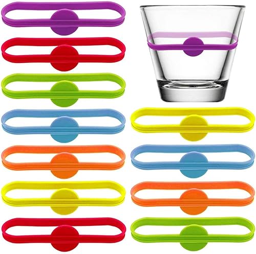 Marqueur De Verre À Vin en Silicone 6/12/24/36 Identificateurs De Verre À Vin Marqueurs De Boissons Étiquettes D'identification pour Verre À Vin Marque-Verres pour Fêtes Bar Dîner - Nail Gallerys