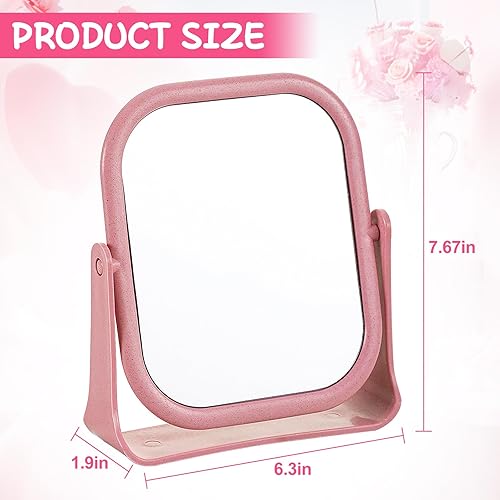 GmwyCzV Miroir Cosmétique, Miroir de Maquillage Carré sur Pied, Petit Miroir de Table Rotatif à 360°, 19,5 x 16 CM, Miroir Maquillage pour Coiffeuse, Bureau, Salle de Bain, Chambre (Violet) - Nail Gallerys