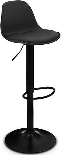 IDMarket - Lot de 2 tabourets de Bar Karl Design Noir Pied Noir - Nail Gallerys