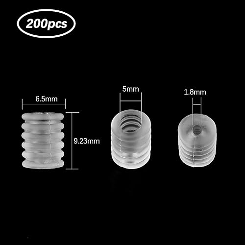 LUTER 200pcs Cordons De Verrouillage Bascules Silicone Réglable Antidérapant Ajusteur De Cordon Élastique Pour Cordons(Transparent) - Nail Gallerys