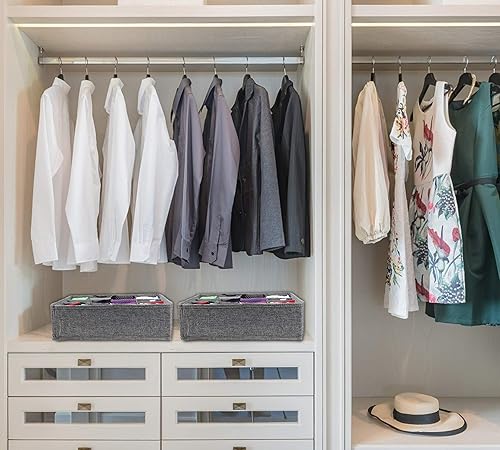 MaoXinTek Organisateur de Tiroir Pliable Tissu de jute pour Sous-vètements, Soutien-Gorges, Chaussettes Boîte de Rangement à Compartiment Gain de Place, Lot de 2 (Gris) - Nail Gallerys