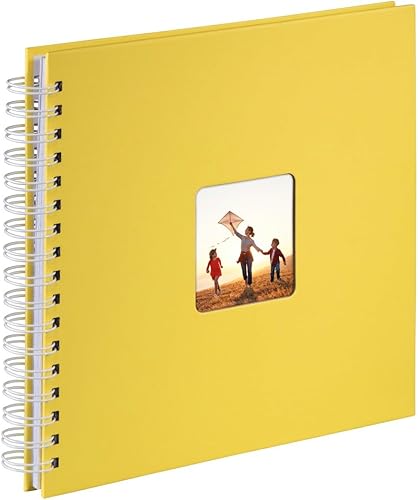 Hama Album photo à spirales de 28 x 24 cm avec 50 pages blanches et intercalaires en cristal Jaune - Nail Gallerys