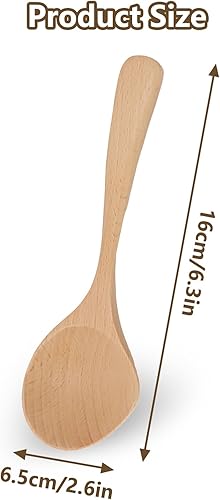 Louche en Bois, 16cm Cuillère à Porridge en Bois à Long Manche Cuillère de Service en Bois Fabriquée à Main, Grandes Cuillères de Cuisine Profondes pour Soupe Sauce - Nail Gallerys