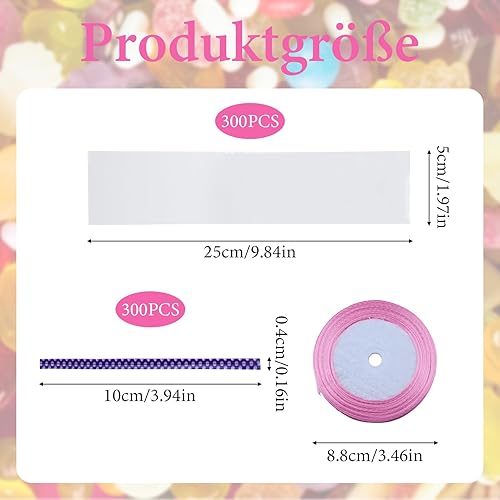 Lot de 300 petits sacs en cellophane transparent pour bonbons, bonbons, sachets cadeaux en cellophane transparent avec 300 cravates torsadées et 1 rouleau de sangle - Nail Gallerys