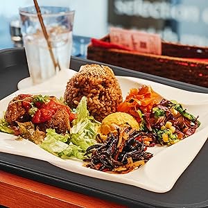  Plateaux de service alimentaires rectangulaires en plastique pour restaurant