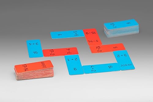 WISSNER® Apprendre activement – Domino Addition et soustraction dans l'espace numérique 20, Bleus,Rouges - Nail Gallerys
