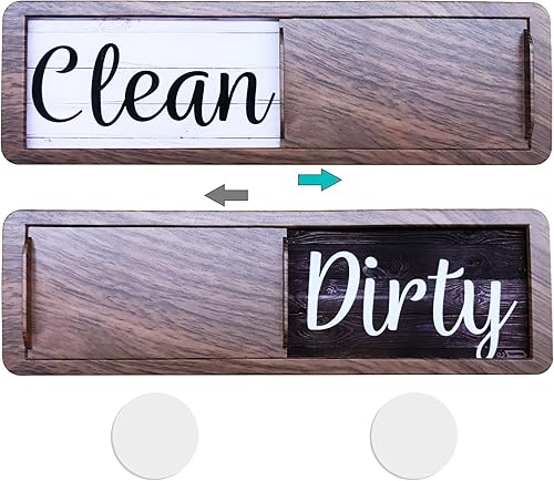 Aimant de Lave-Vaisselle Texture du Bois Délicate, Universel Indicateur de Signe Clean Dirty pour Lave-Vaisselle Réfrigérateur Laveuse Sécheuse, Aimants Puissants, Conception de Diapositives - Nail Gallerys