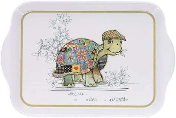 KIUB Mini Plateau avec des animaux - motif Tortue - mélamine de qualité - Taille Mini 14*21 CM - Nail Gallerys