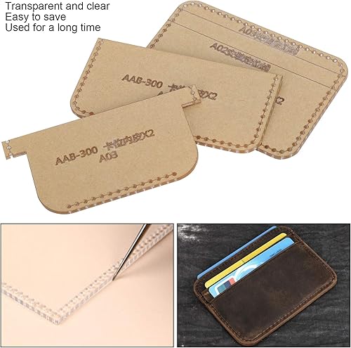 Modèle de portefeuille acrylique, 3 pièces sac de carte sac de carte modèle de porte-monnaie modèle acrylique modèle de modèle de cuir acrylique fabriqué à la main bricolage en cuir artisanatModèles - Nail Gallerys