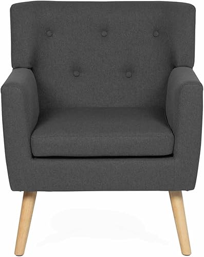 IDMarket - Fauteuil scandinave LIV en Tissu Gris Anthracite - Nail Gallerys