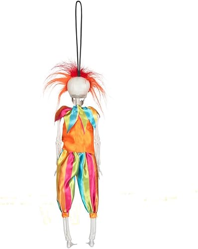 Boland 73200 - Décoration suspendue d'horreur, squelette de clown, 40 cm, décoration de fête pour la fête à thème et Halloween, décoration suspendue - Nail Gallerys
