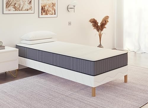 DecoInParis Ensemble 90x190 sommier tapissier + Matelas en Mousse 20 cm - Awan - Nail Gallerys