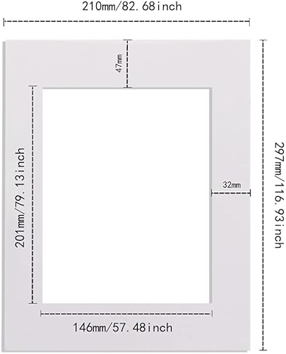 GOIYZTTR 12 Pièce Passe-Partout DIN A4 pour Maison, Studio, École, Cadre Photo Carton pour Affiches, Peintures, Photographie Travaux, Incision Interne Biseau à 45°, Blanc - Nail Gallerys