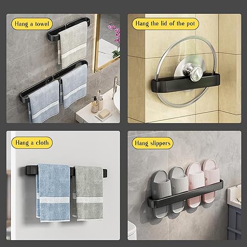 Pasdrucn 30/40cm Porte Serviette Salle De Bain sans Percage avec Pose De avec Pose De Colle, Porte Serviette Salle De Bain Mural en Aluminium, Porte Serviette Murale (Blanc,30cm) - Nail Gallerys