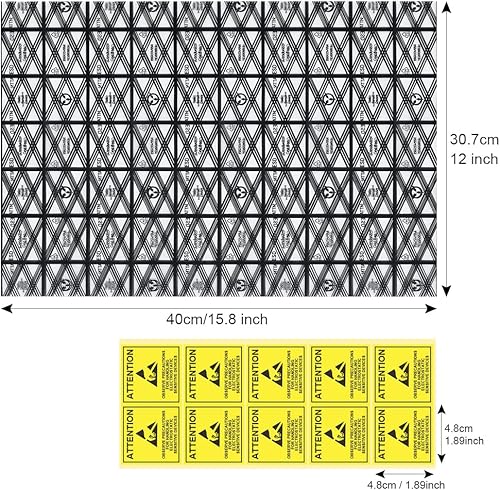 HRX Package Lot de 20 grands sacs antistatiques avec autocollant antistatique, 30 x 40 cm ouvert, blindage ESD antistatique pour composants électroniques de la carte mère - Nail Gallerys