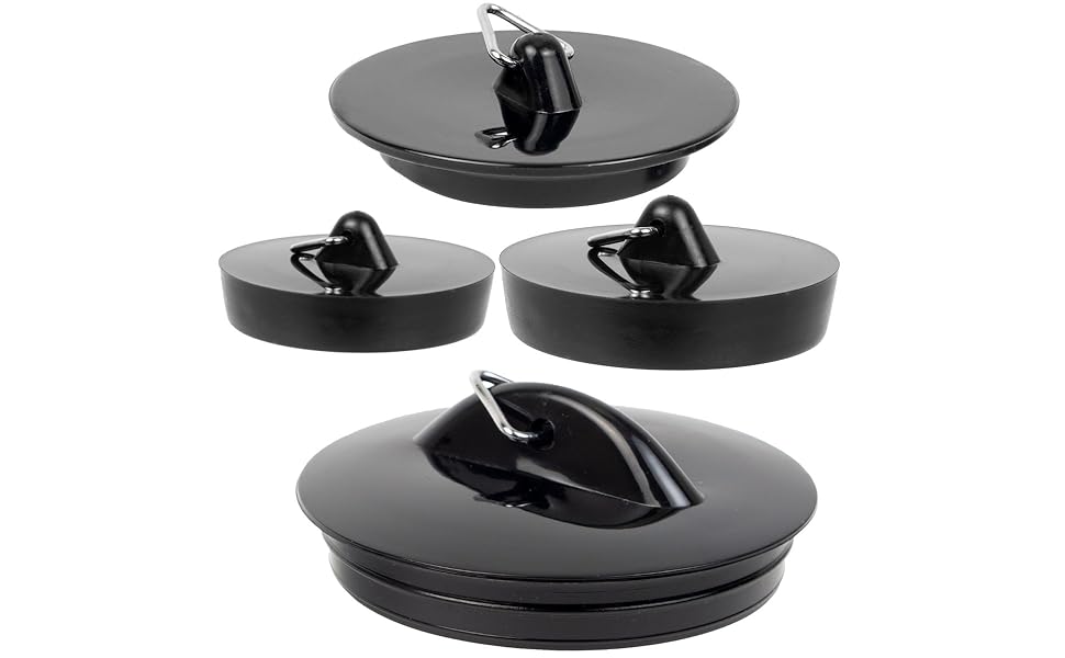 Lot de 4 bouchons en PVC, 1 bouchon de 41 à 36 mm, 45,5 à 42 mm, 43 à 39 mm, 53 à 52 mm.