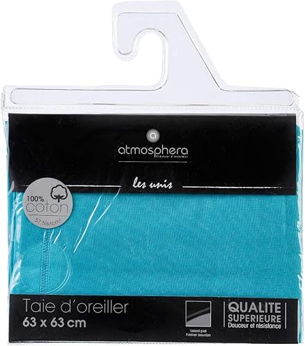 TAIE OREILLER TURQUOISE 63X63 - Nail Gallerys