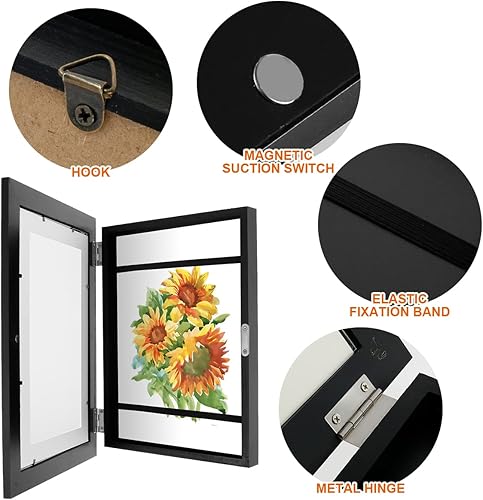 Art Frame,A4 Cadre Photo Mural,Cadre Mural,Cadre Decoration Murale,Cadre Tableau,Cadres Photo pour Dessins d'enfants,Photos,Cartes Postales(Couleur du bois) - Nail Gallerys