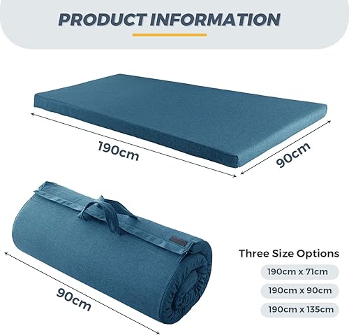MAXYOYO Matelas futon portable, matelas de camping pliable en tissu hypoallergénique et mousse épaisse avec poignée et fermeture éclair - Nail Gallerys