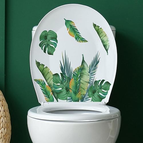 Sticker Toilette | Couvercle siège Toilette en Feuille Palmier Tropical | Décollez la Peinture Murale Amovible pour Couverture Toilette, Chambre bébé, Salon - Nail Gallerys