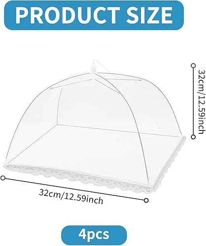 Lot de 4 housses de protection pour aliments, corbeille à fruits avec protection contre les mouches et les fruits - Nail Gallerys