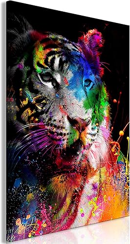 murando - Tableau décoratif animal 80x120 cm - Impression sur toile colorée - Décoration murale pour salon et chambre - Vert gris noir - Animaux de cerf fantaisie abstraite g-C-0310-b-a - Nail Gallerys