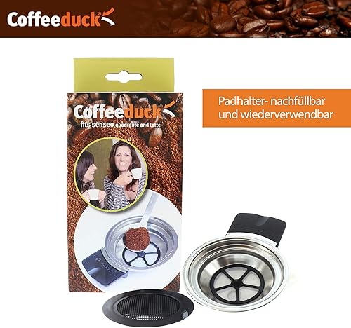 ohmtronixx Filtre à café permanent rechargeable, machines à café, remplace dosettes de café, convient aux Coffeeduck 3 Senseo Quadrante HD7860, Latte HD7850, , HD7825, HD7863, , HD7885 - Nail Gallerys