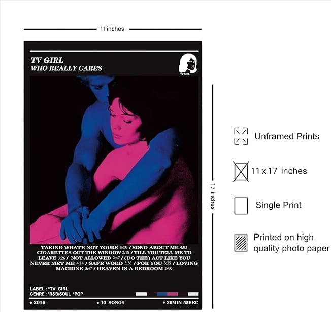 TusPersonalizables Poster DinA3 d'album TV Girls Who Really Cares, imprimé en Offset numérique sur papier de 200 g - Nail Gallerys