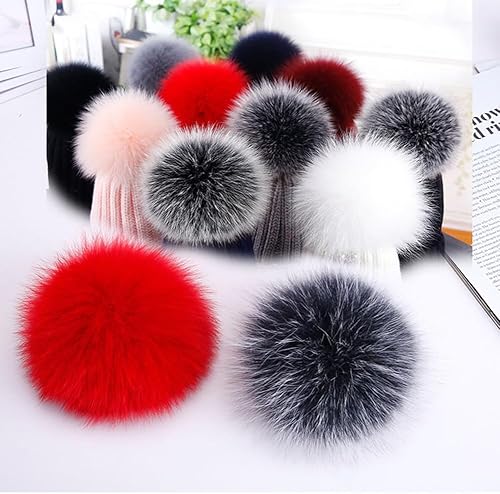 GreatRise Lot de 10 pompons en fourrure synthétique moelleux - Imitation renard - Pompons d'hiver pour chapeaux, chaussures, écharpes, sacs, porte-clés, décoration - Style 21 - 8 cm - Nail Gallerys