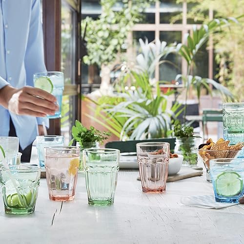 Bormioli Rocco 5183505 Rockbar Verres à Long Drink en Verre, 37 cl, Rose - Nail Gallerys