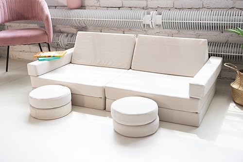 Velinda canapé Sofa modulaire Multifonctionnel Blocs en Mousse pour Les Enfants (Couleur: Bleu Marine) - Nail Gallerys
