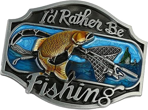 Boucle de ceinture en alliage de zinc motif pêche pour homme accessoire de cowboy occidental, multicolore, 1 - Nail Gallerys