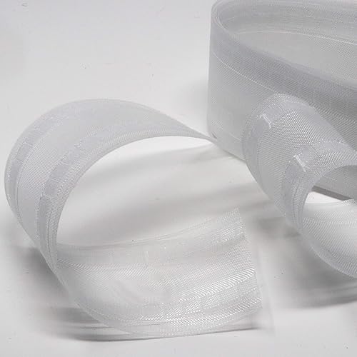 Roomserve Ruban de rideau translucide effet vague 7,6 cm de profondeur pour rails ondulés – 10 mètres - Nail Gallerys