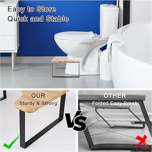 bssmmai Tabouret Toilette Constipation WC Suspendu, Marche Pied Toilette Bois Adulte Enfant, Tabouret Toilette Physiologique, Repose Pied Toilette - Nail Gallerys