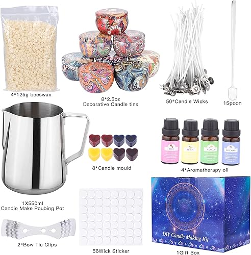 Tallgoo Kit Fabrication Bougies Parfumées,Kit de Fabrication de Bougies,Fabrication de Bougies de Cire Bricolage,Fournitures D'artisanat pour Les Débutants - Nail Gallerys