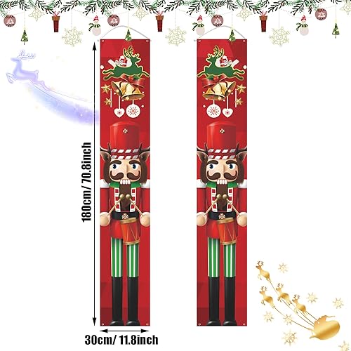 Casse-noisette, décoration, bannière de Noël, soldat de sentinelle, pour porte d'entrée, pour l’intérieur et l’extérieur - Nail Gallerys