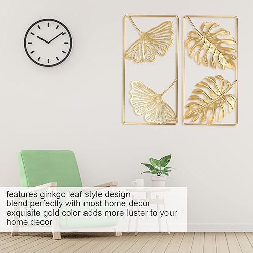 BYERZ Décoration murale en métal doré, 2 décorations murales en feuille d'or Forts Sens Artistiques fréquemment utilisés pour le bureau - Nail Gallerys